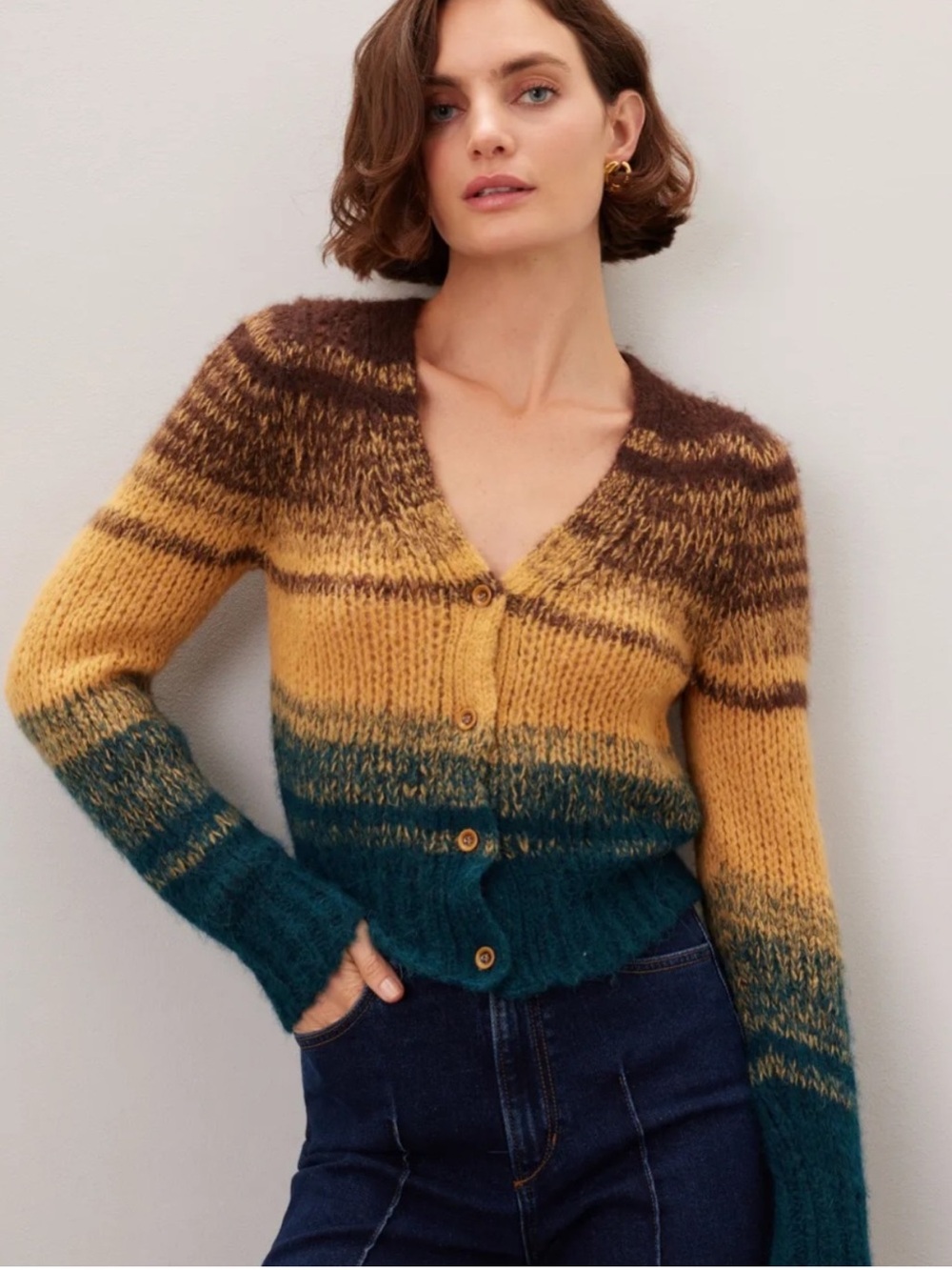 ULLA JOHNSON Paola Baby Alpaca Wool Multicolored Cardigan - EUC, Medium
